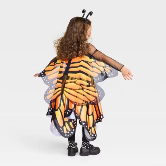 Toddler Glows under Blacklight Monarch Butterfly Costume Dress - Hyde and EEK! B - Picture 4 of 4